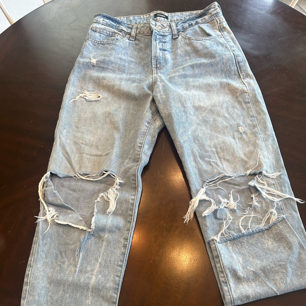 Express Light Blue Boyfriend Jeans